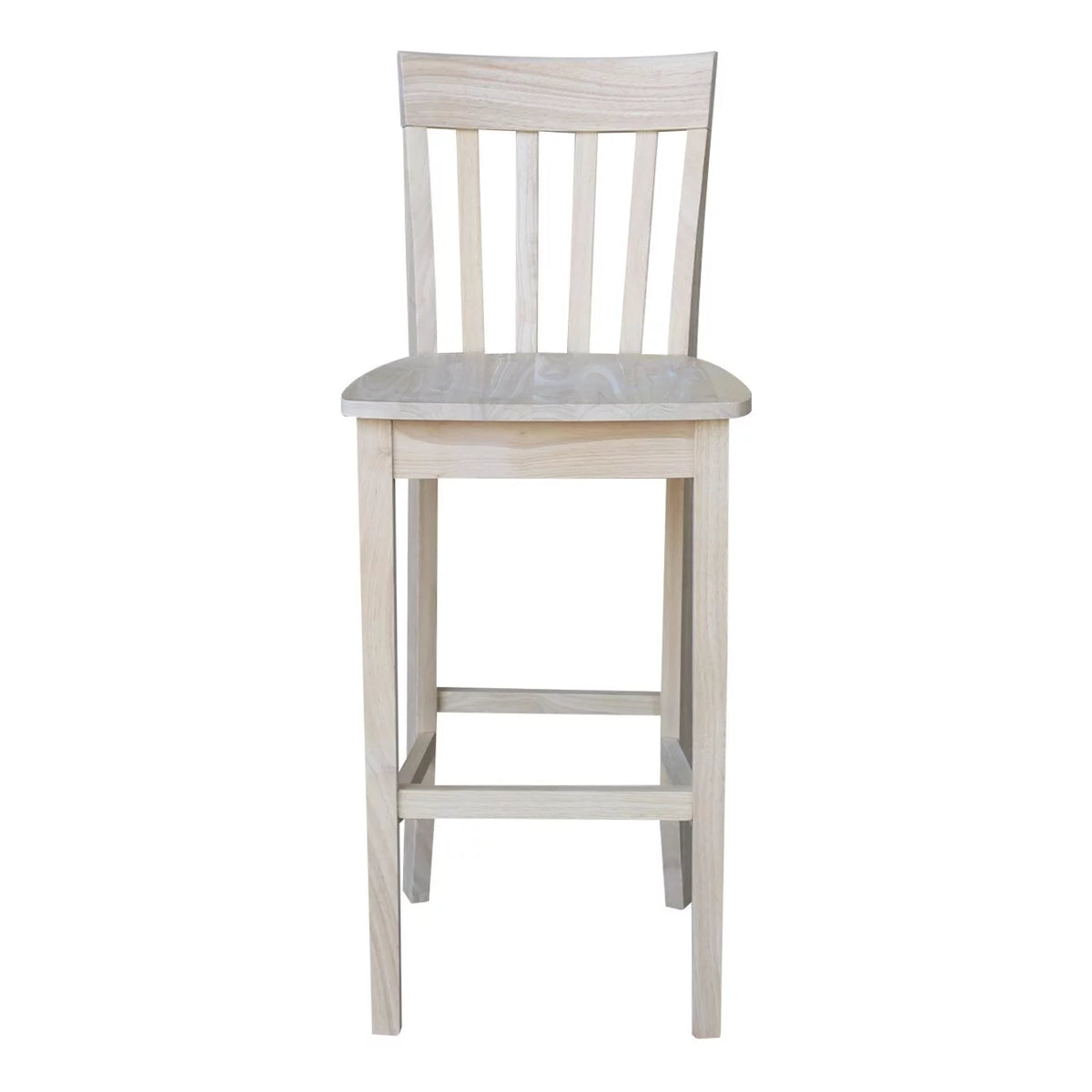 Unfinished Solid Parawood Slatback Counter Height Stool U87711