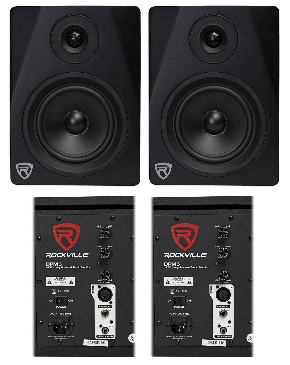 5.25" 300 Watt Active Studio Monitor Speakers B592499