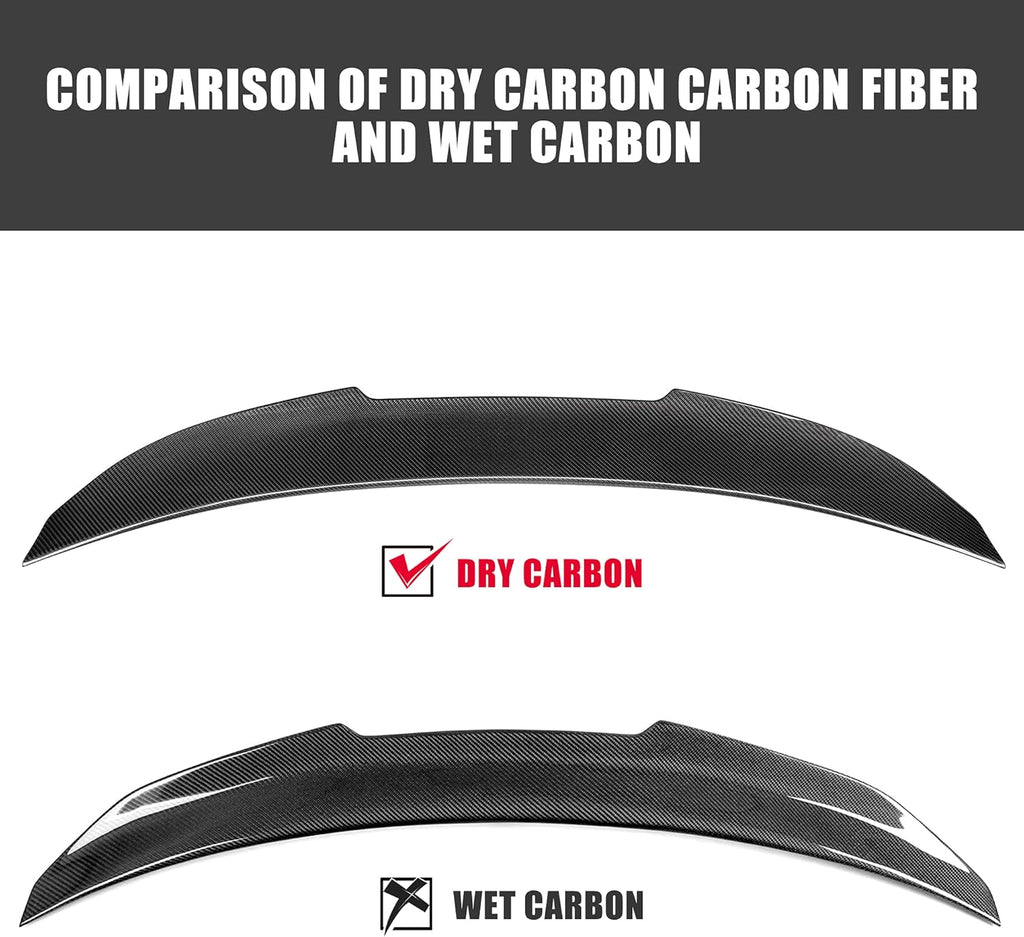 Dry Carbon Fiber Rear Trunk Spoiler Wing W1350
