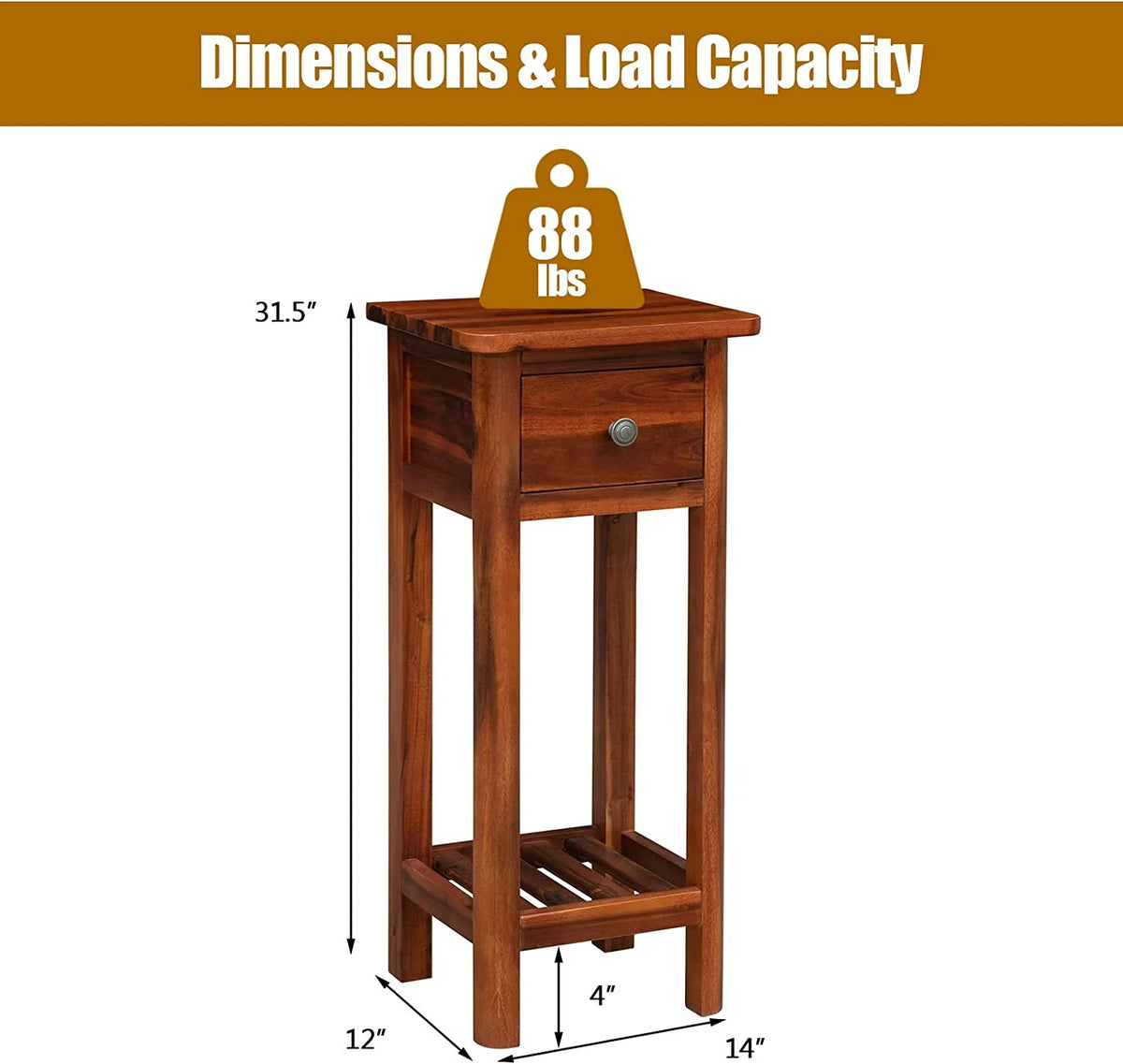2-Tier Side Table with Drawer O88989