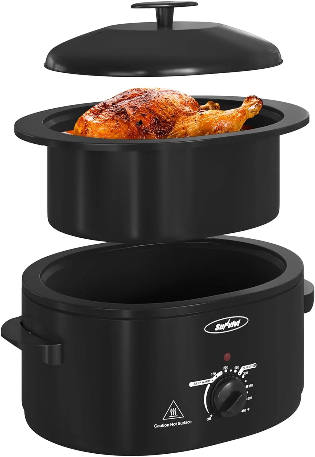 24 Quart Electric Roaster Oven with Glass Lid A60268