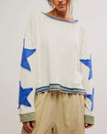 Round Neck Hooded Loose Star Hoodie P693338