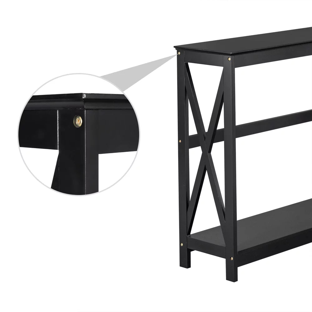 Black 2 Tier Console Table D7557