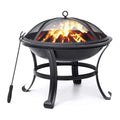 22 inch Portable Wood Burning Fire Pit with Spark Screen A93690