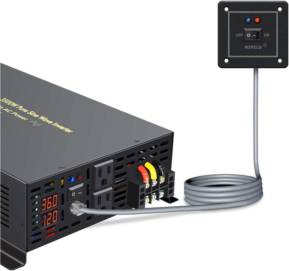 Pure Sine Wave 3500W Power Inverter with Dual AC Outlets V2212