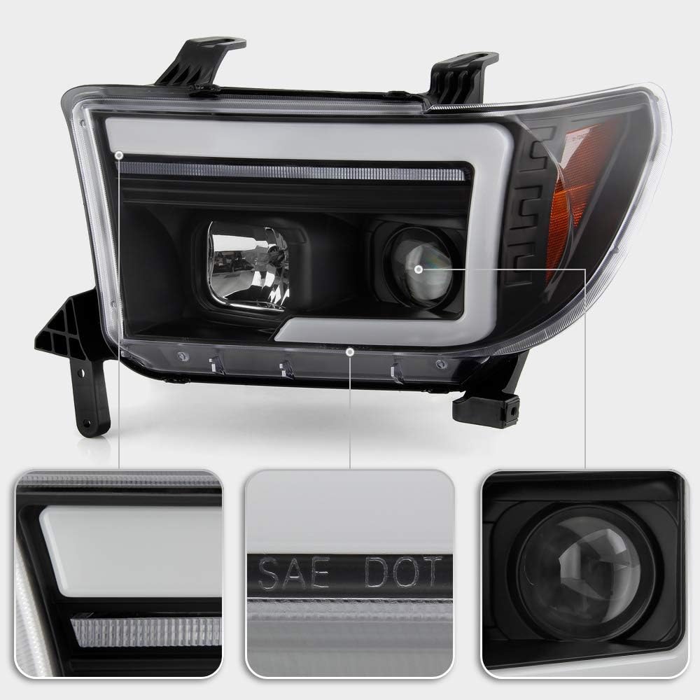Black LED Projector Headlights E889