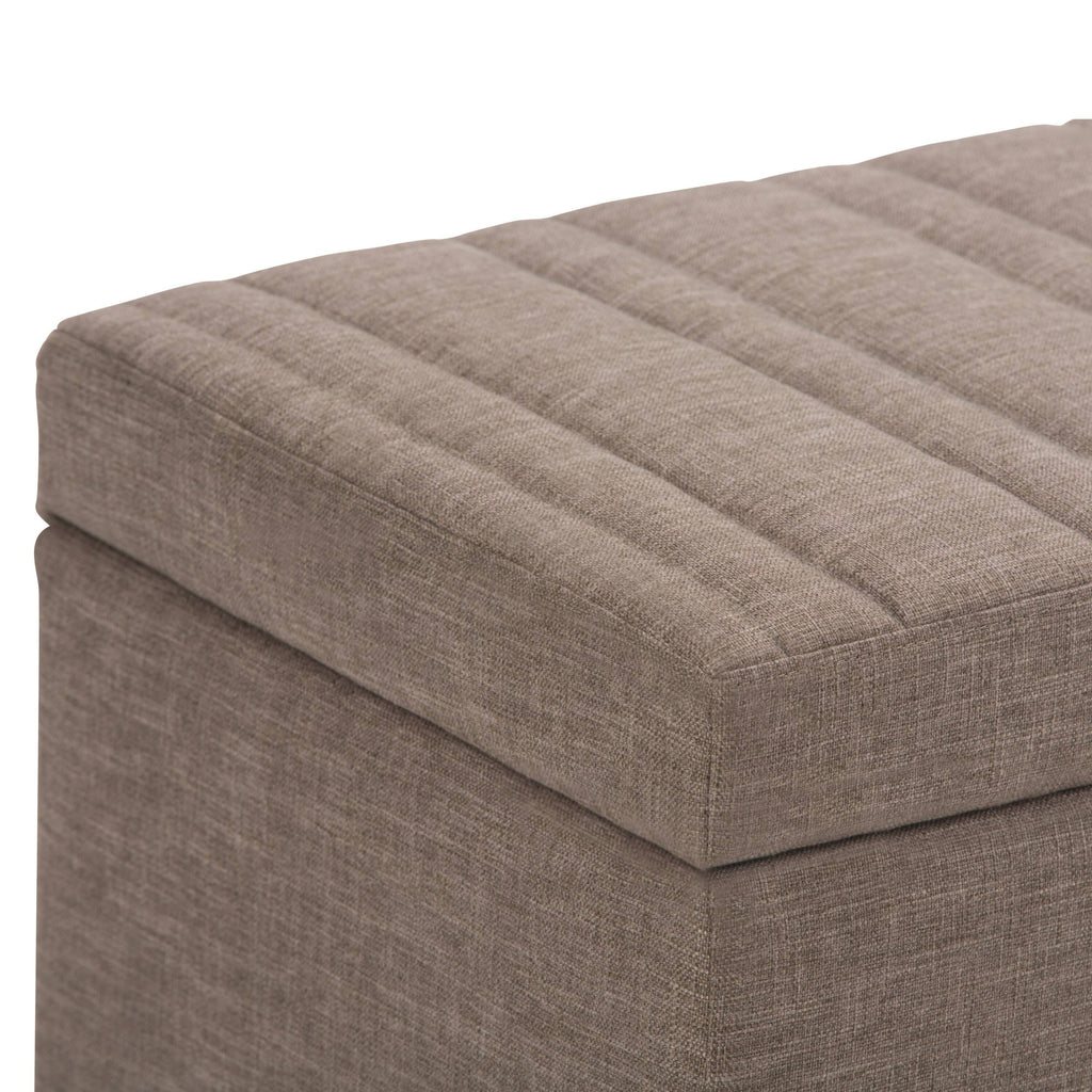 34 inch Wide Contemporary Rectangle Storage Ottoman Slate Grey A856485