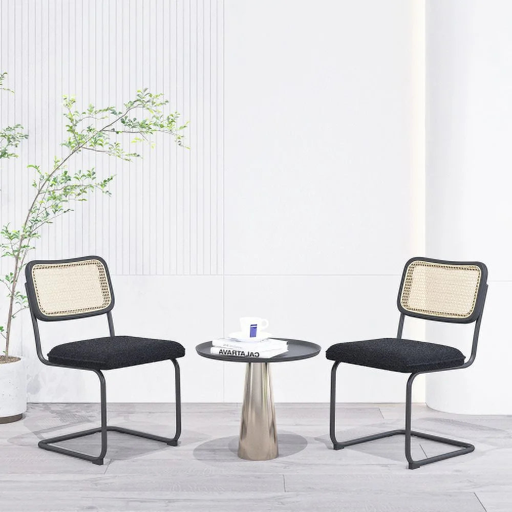 Set of 2 Teddy Velvet Dining Chairs with Metal Legs C9832