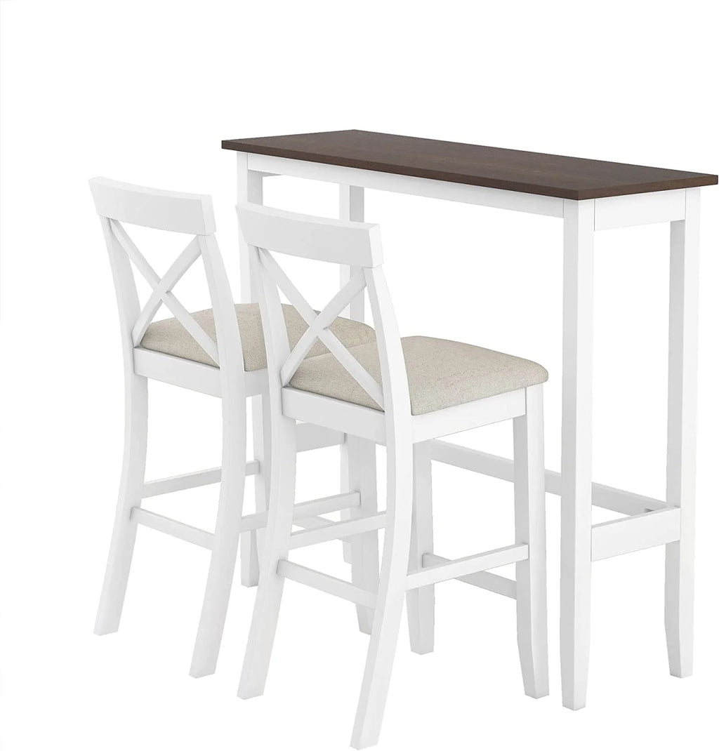 3 Piece Wood Dining Table Set with Upholstered Chairs L5386