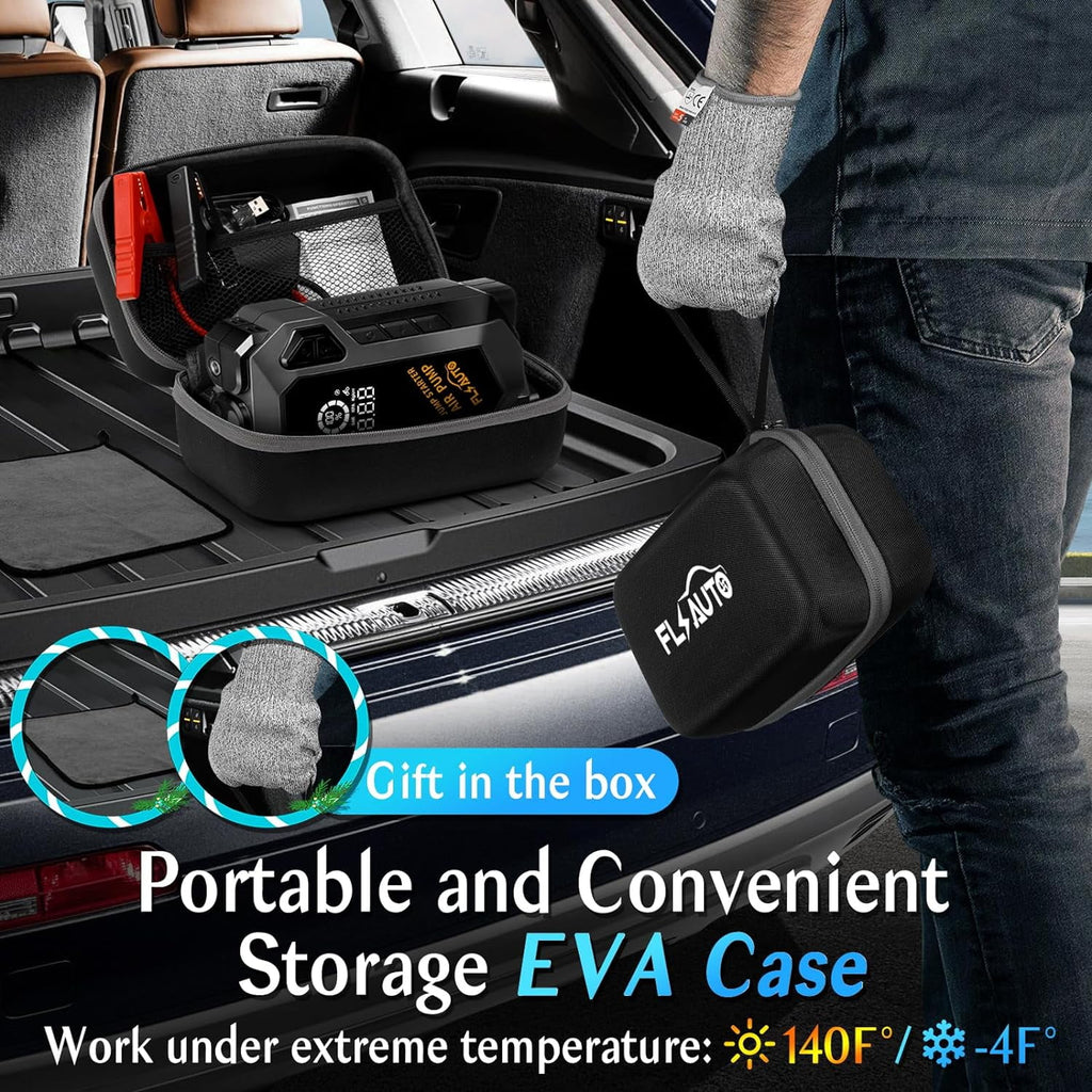 Portable 4000A Peak Car Jump Starter with 150 PSI Air Compressor Q22495
