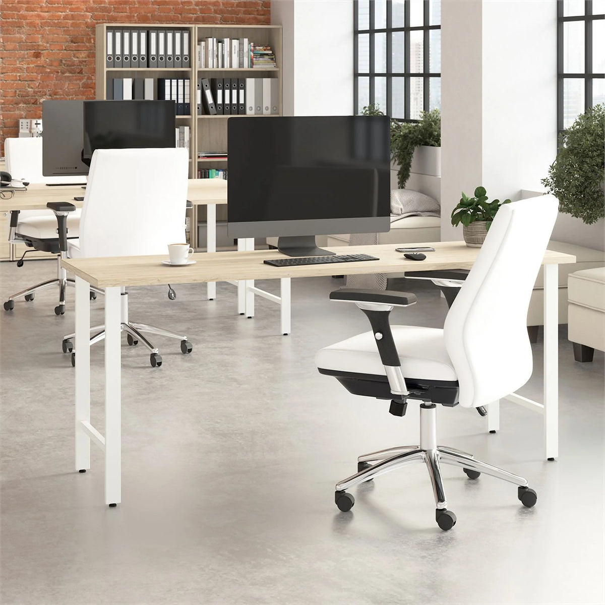 Engineered Wood Computer Desk with Metal Legs D584726