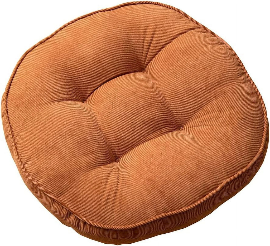 Orange 22x22 Inch Corduroy Round Chair Pad M520