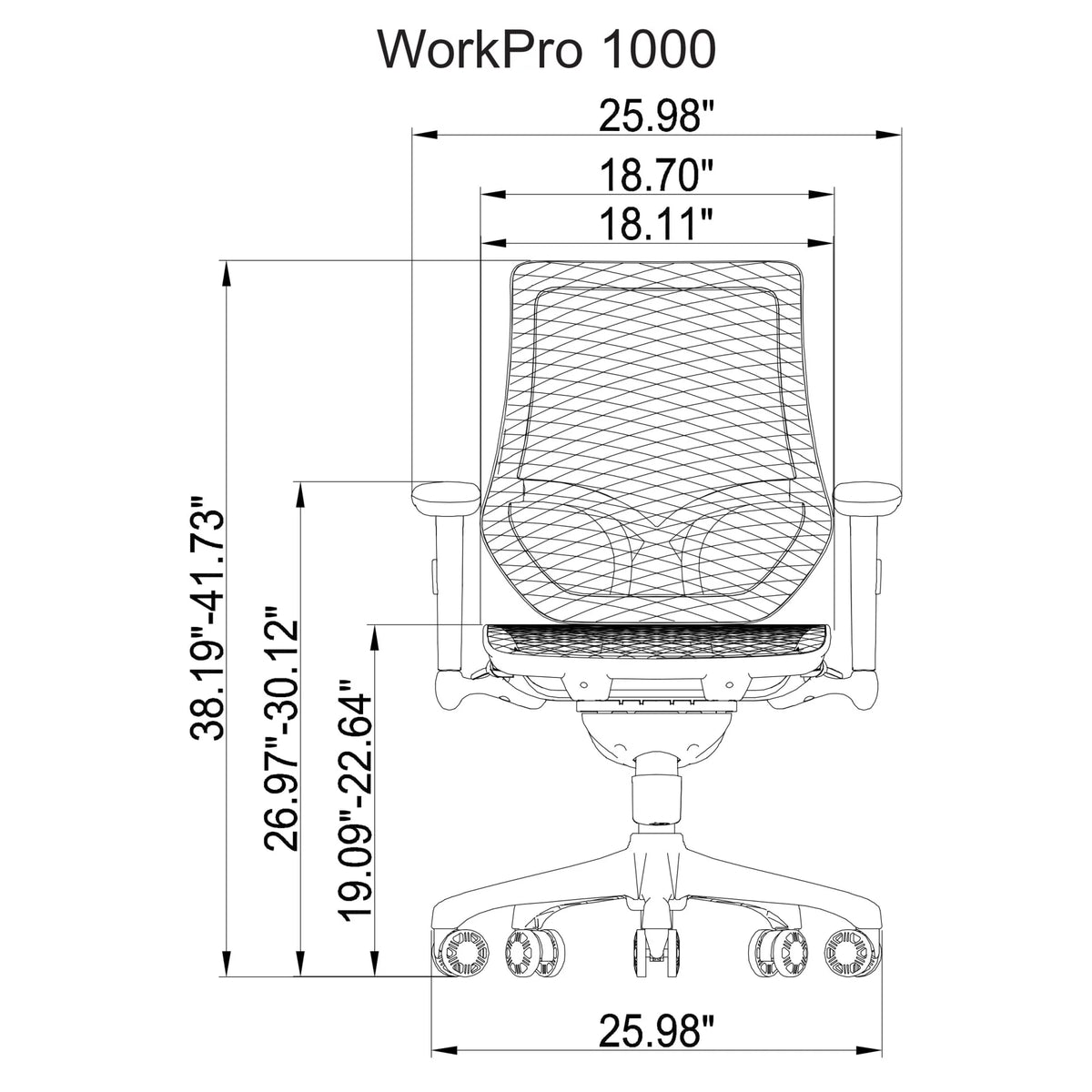 Black Ergonomic Mesh Mid-Back Task Chair R5243