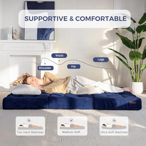 Black 6 Inch Full Foam Folding Mattress P8518