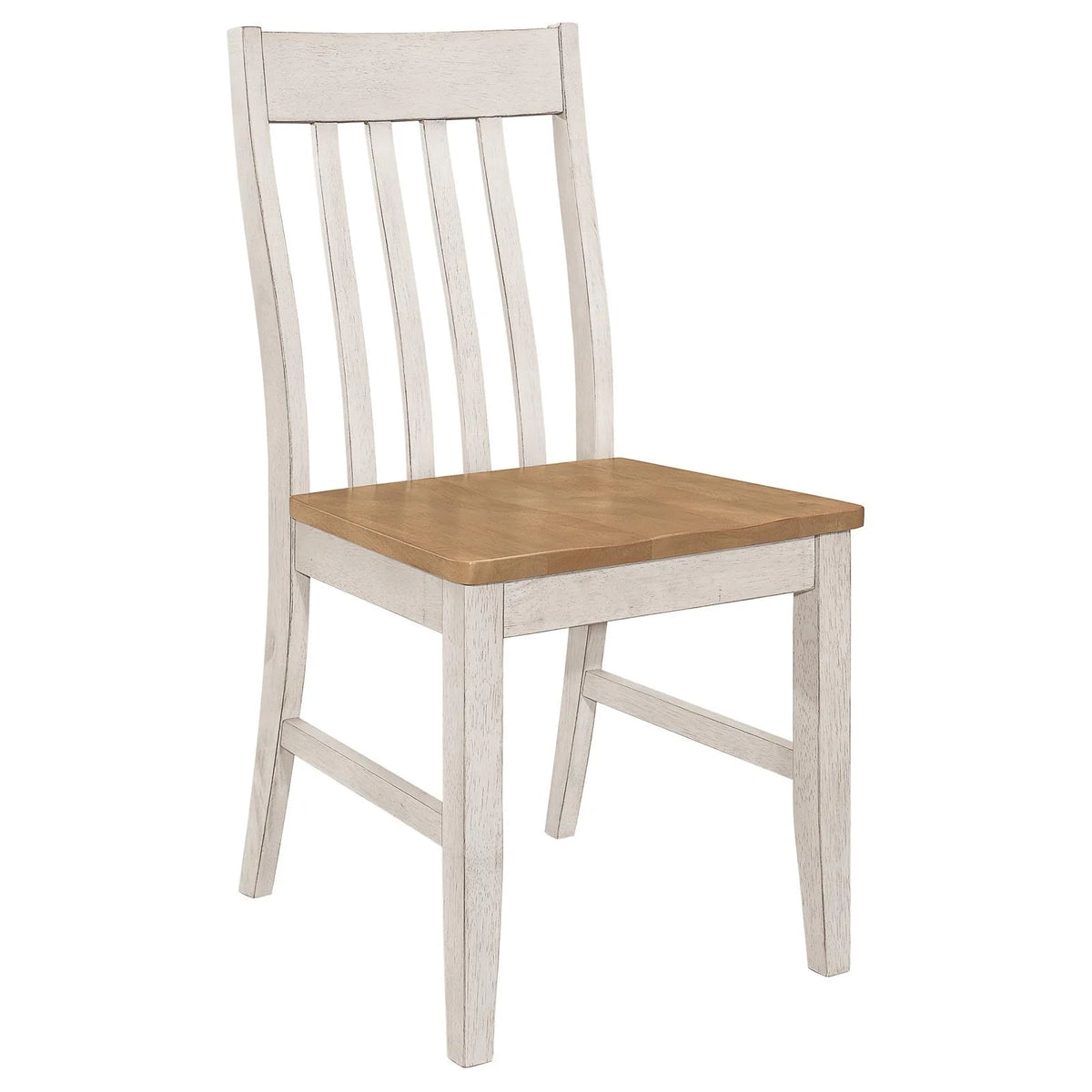 Set of 2 Natural and Rustic Off White Side Chair Q693