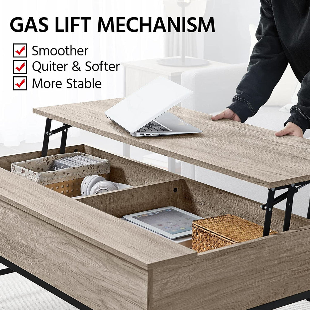 47.5" Lift Top Coffee Table with Hidden Storage Compartment V27962