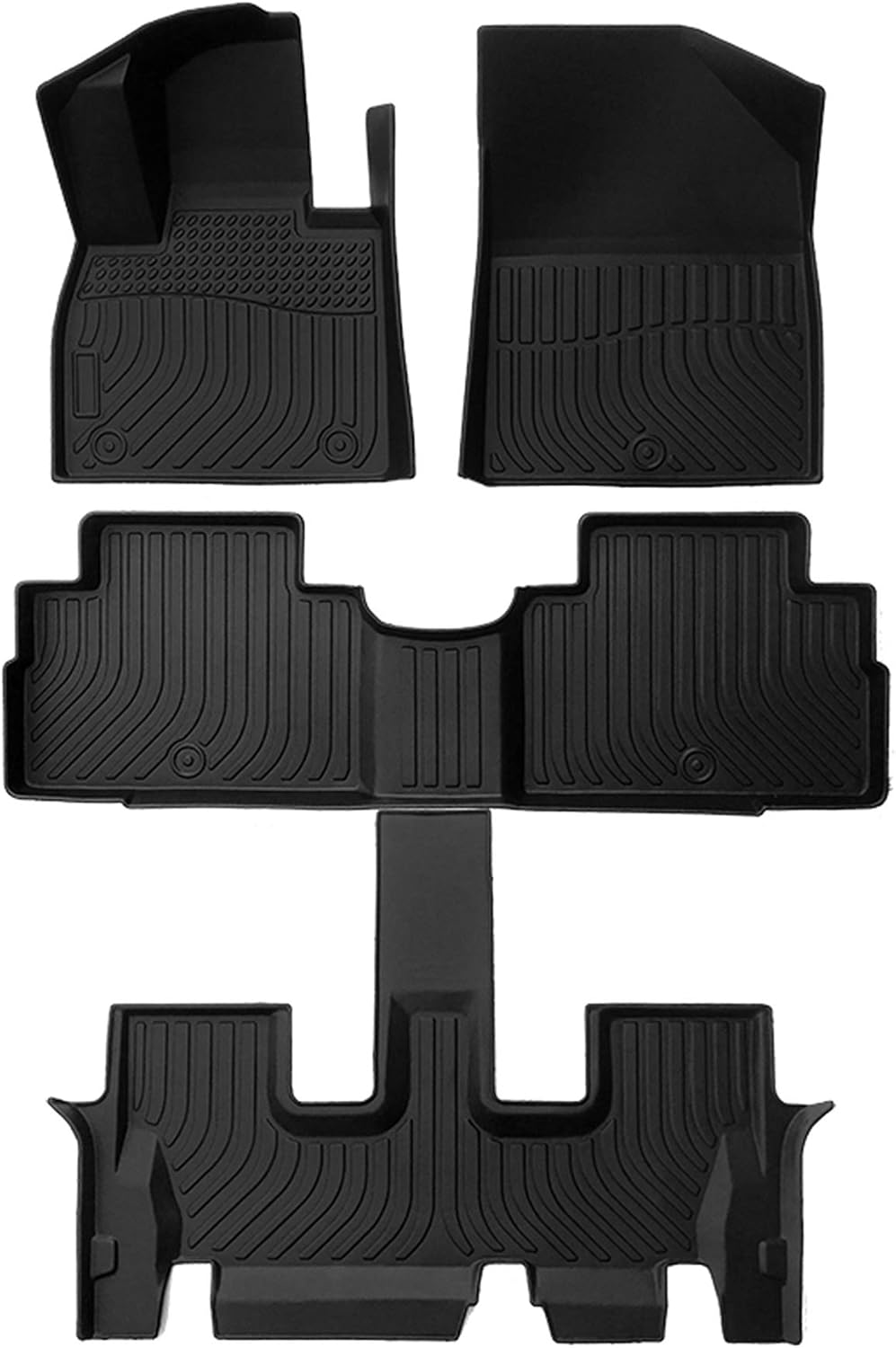 Heavy Duty Trunk Floor Mats for Hyundai Palisade 7 Seats 8 Seats Black O6030