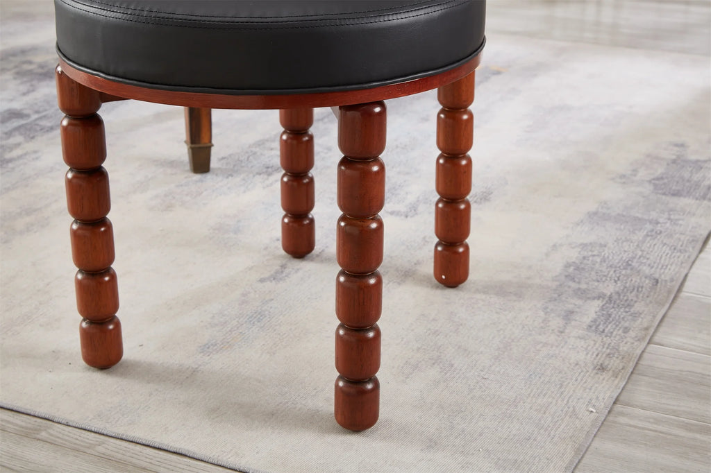 Set of 2 Black Upholstered Dining Chairs with Wood Legs T679