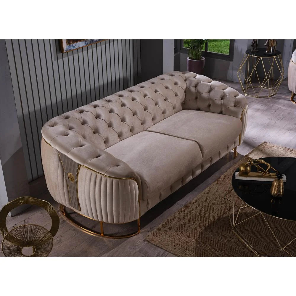 Beige Loveseat P9980