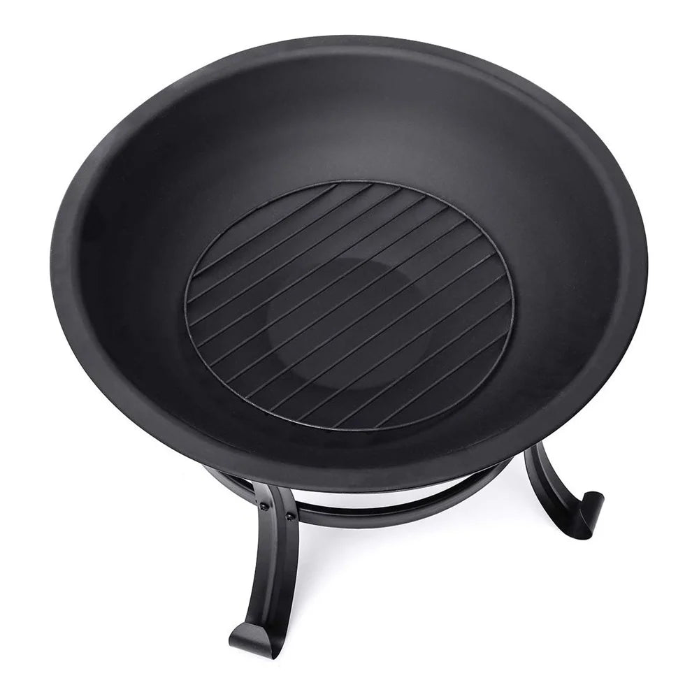 22 inch Portable Wood Burning Fire Pit with Spark Screen A93690