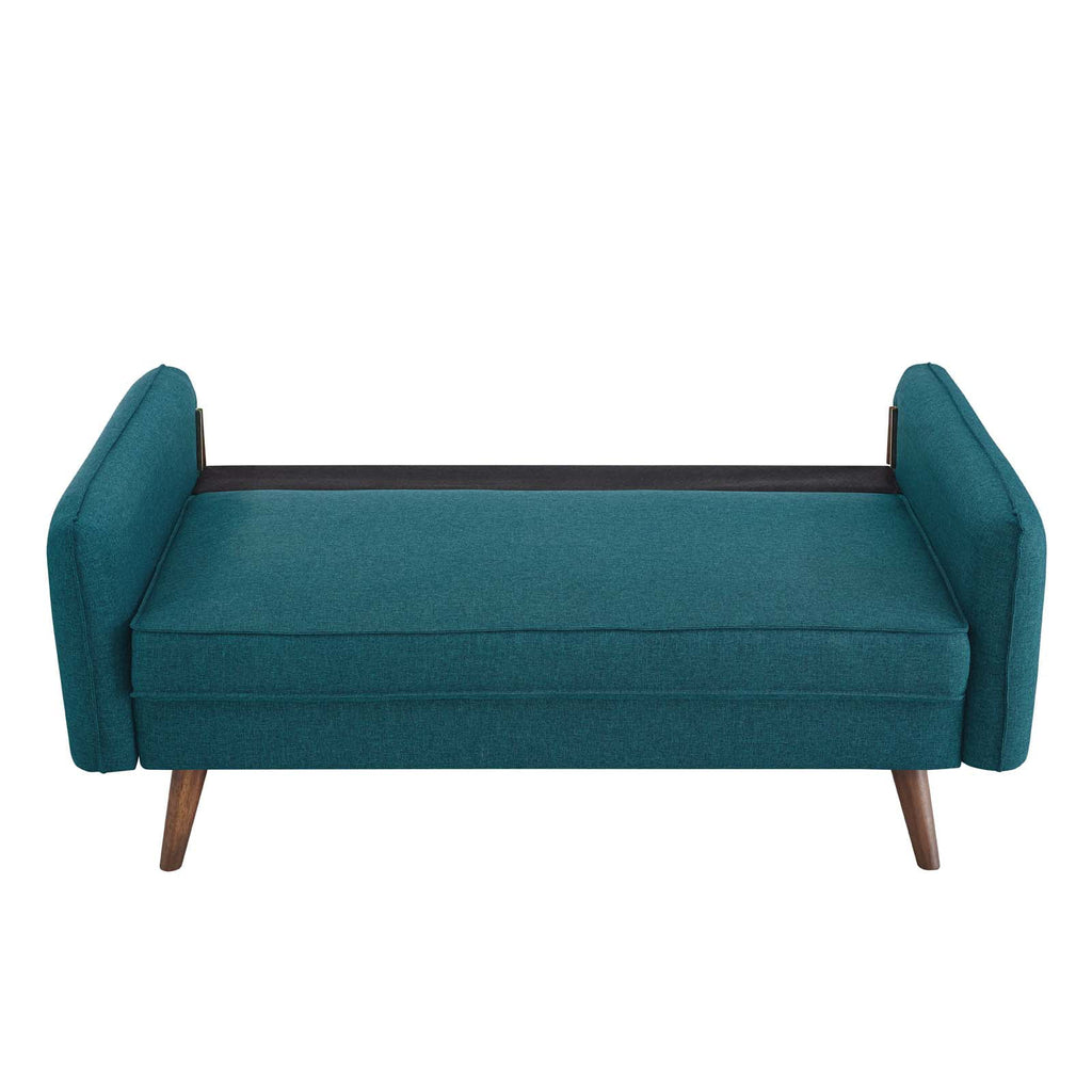 Teal Upholstered Fabric Loveseat K3528