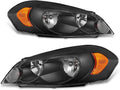 Chrome Housing Amber Reflector Headlight Assembly Driver and Passenger Side V14096