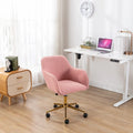 Pink Teddy Fabric Adjustable Height Office Chair R333