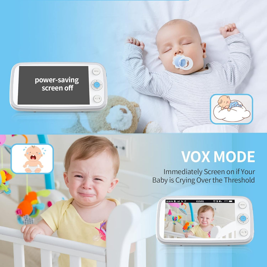 Baby Monitor with Camera and Audio, 720P HD Display, Night Vision, 2-Way Audio W541