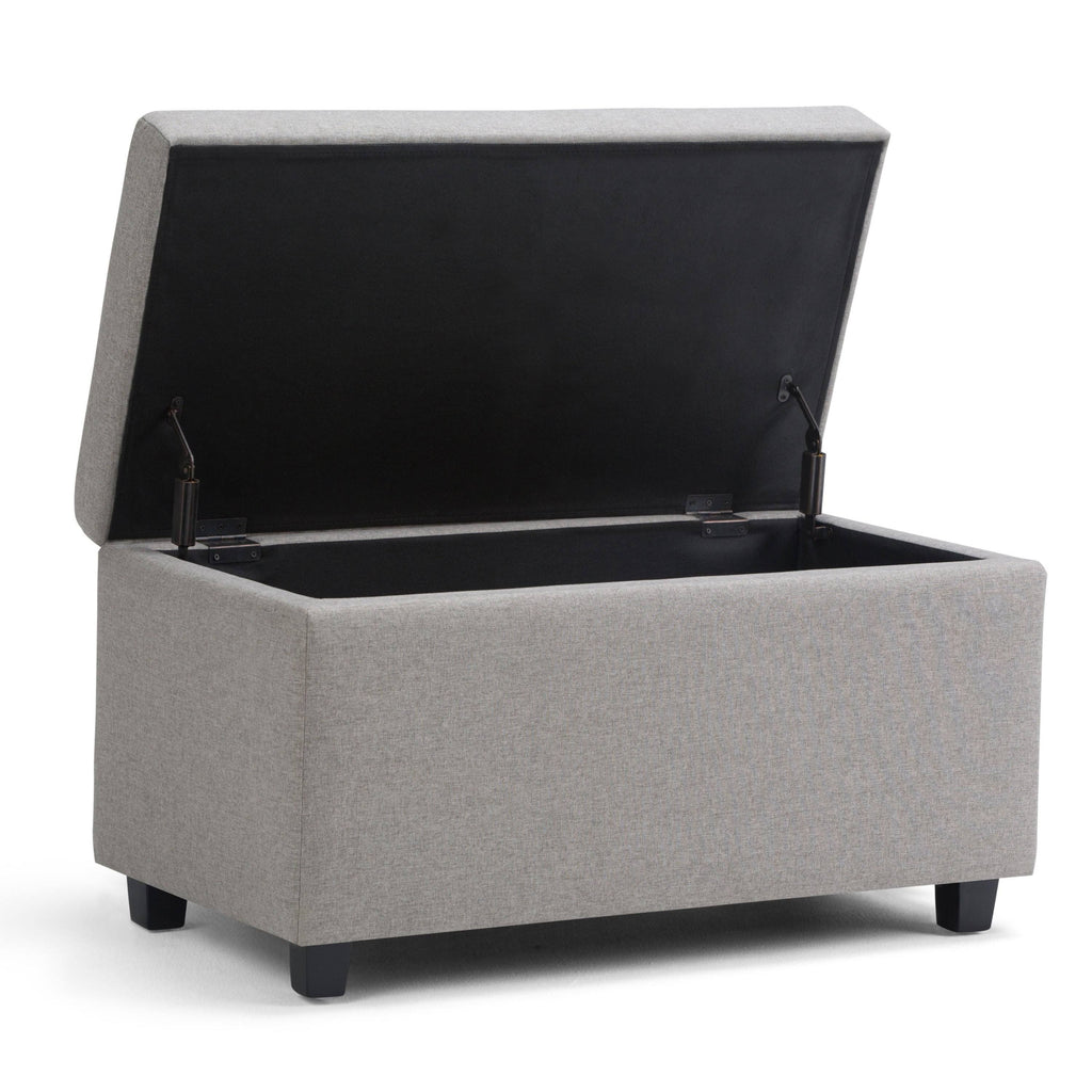 34 inch Wide Contemporary Rectangle Storage Ottoman Slate Grey A856485