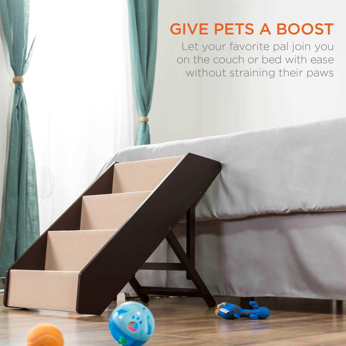 Foldable Adjustable Wooden Pet Stairs S437