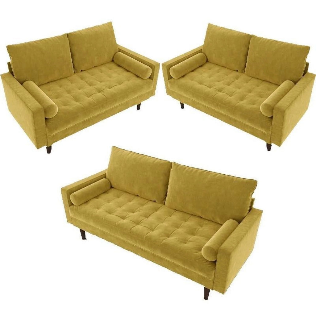 Velvet Living Room Sofa and 2-Loveseat 3 Piece Set T335