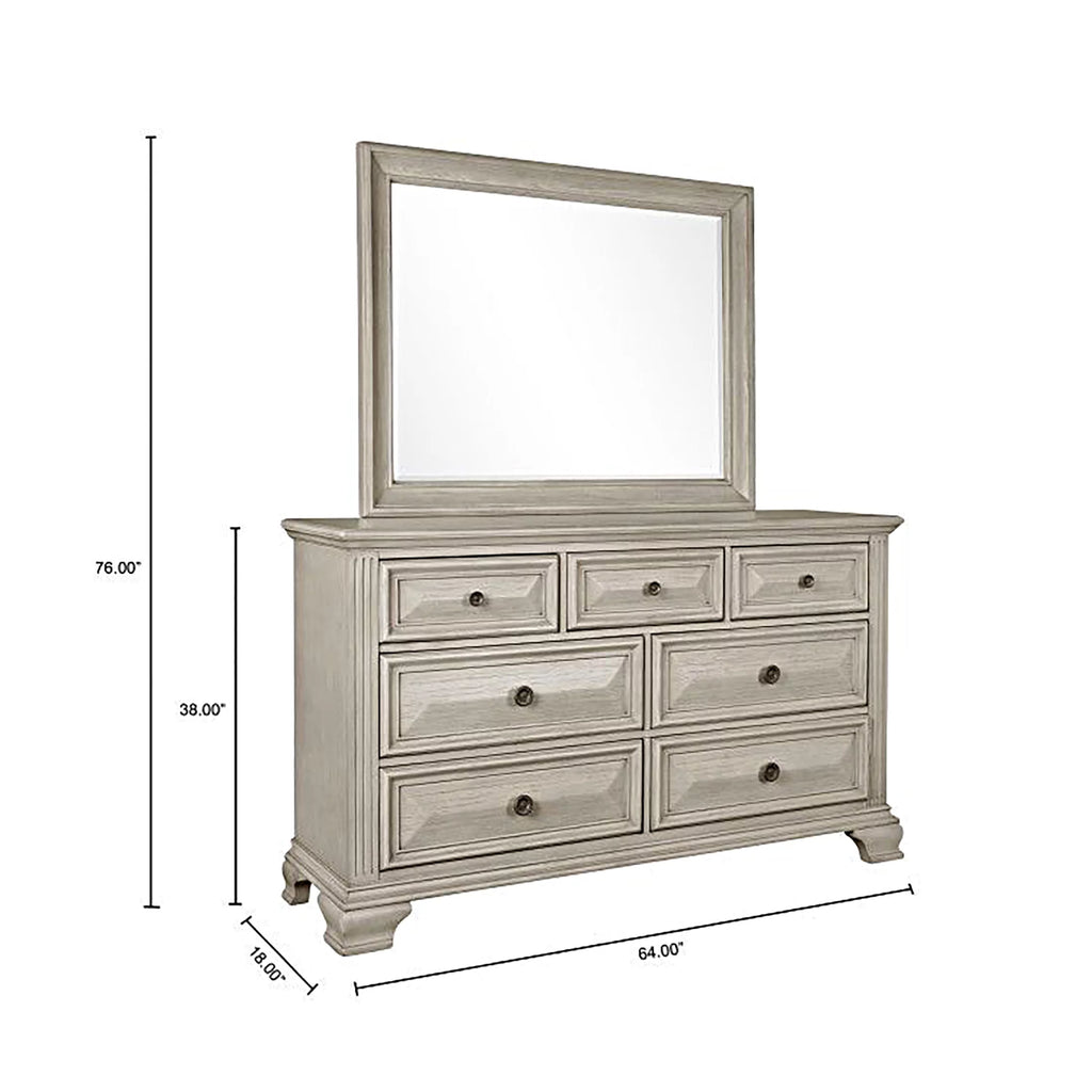 Queen Wood Bedroom Set with Dresser Mirror Nightstand Chest F43124