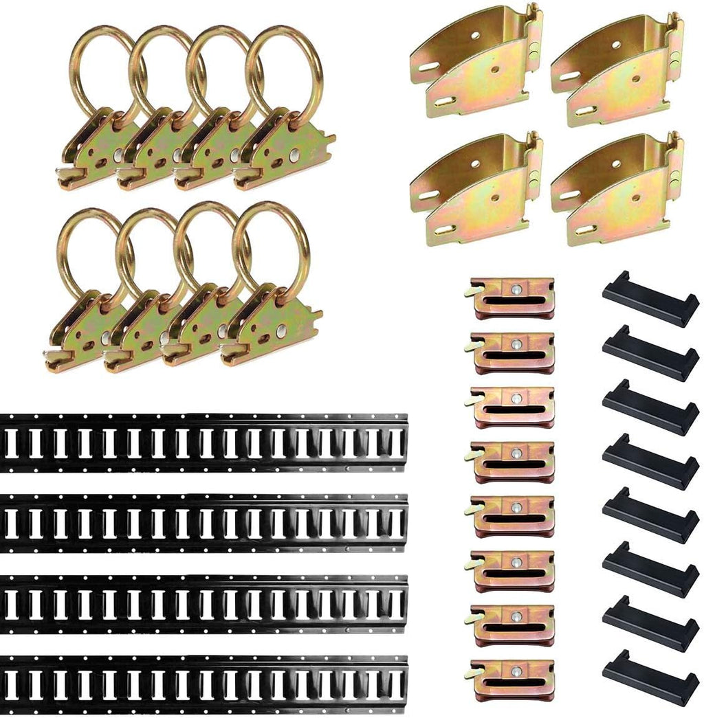 E Track Tie-Down Kit 32 Pieces Black E Track Rails O746
