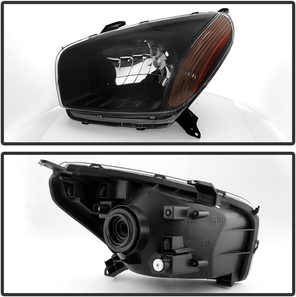 For 2001 2002 2003 Toyota RAV4 Black Headlights Driver + Passenger Side H355754
