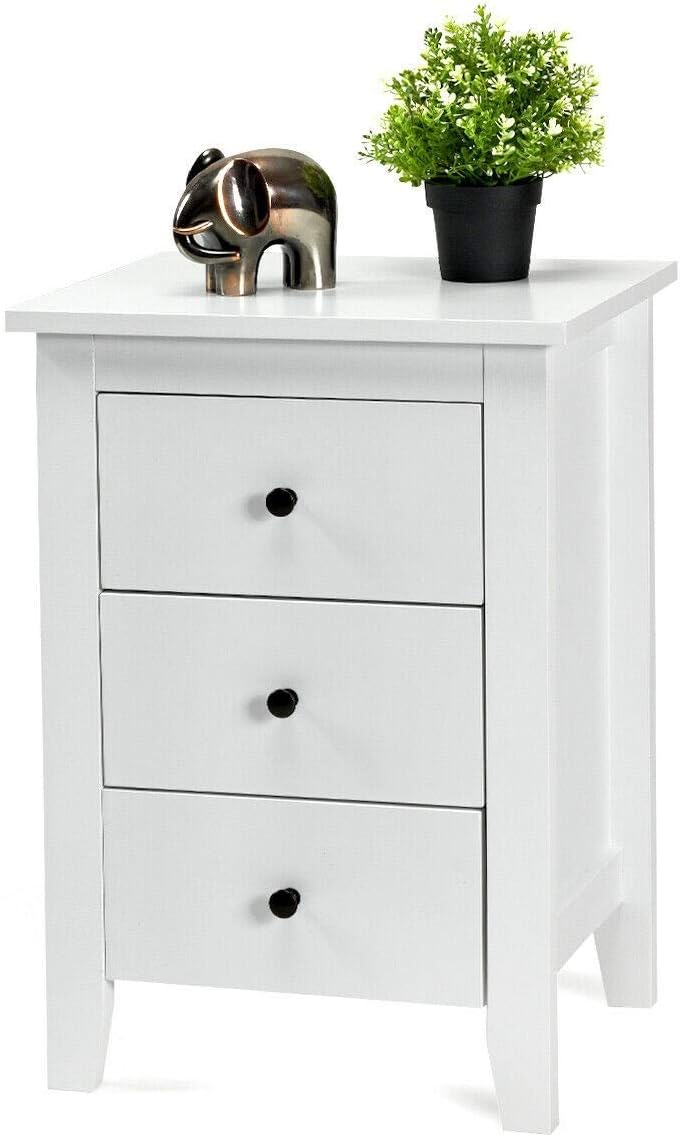 Black 3 Drawer Wood Nightstand U970245