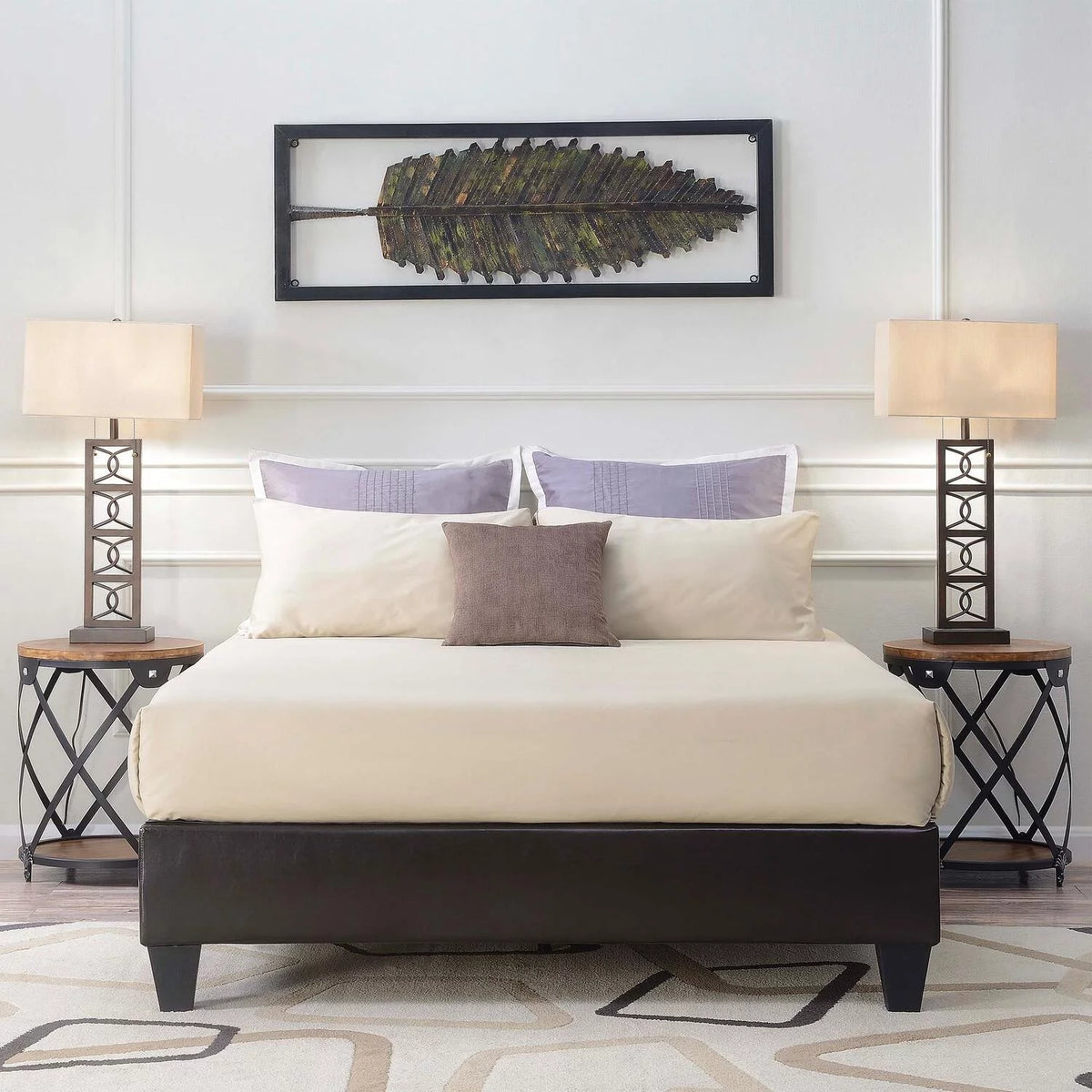 Queen Platform Bed in Brown C57291