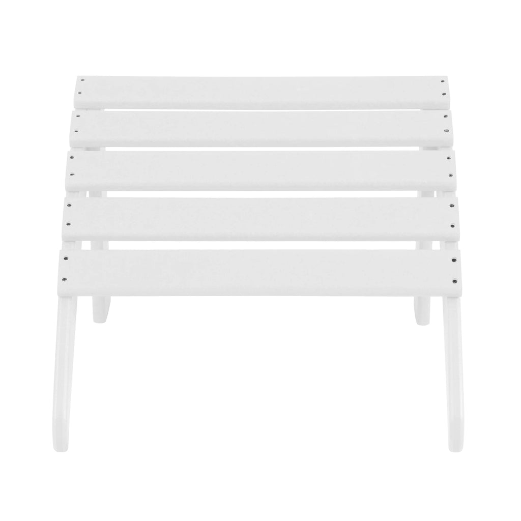 12 Piece White Adirondack Chairs Set with Ottoman and Side Table A357878