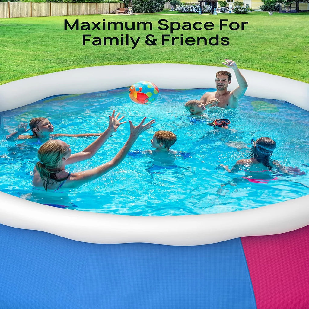 15ft x 35in Round Inflatable Swimming Pool Set with Filter Pump and Cover H992
