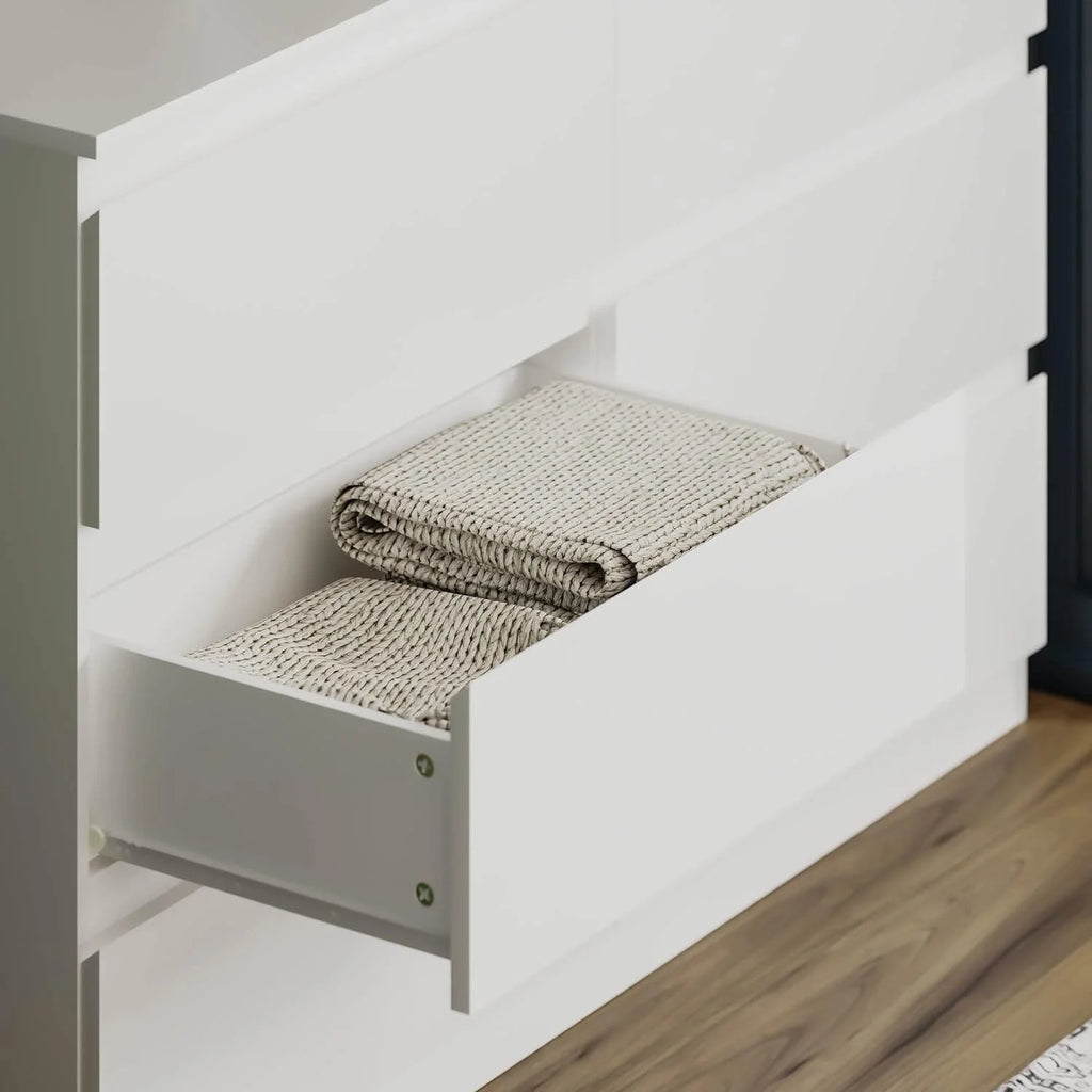 White 6 Drawer Dresser L7161