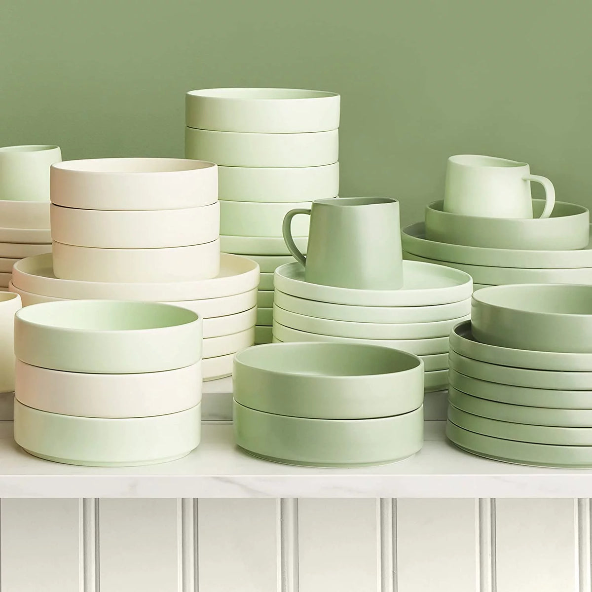 Porcelain Dish Set, 6 Pasta Bowls Service for 6, Cream R938