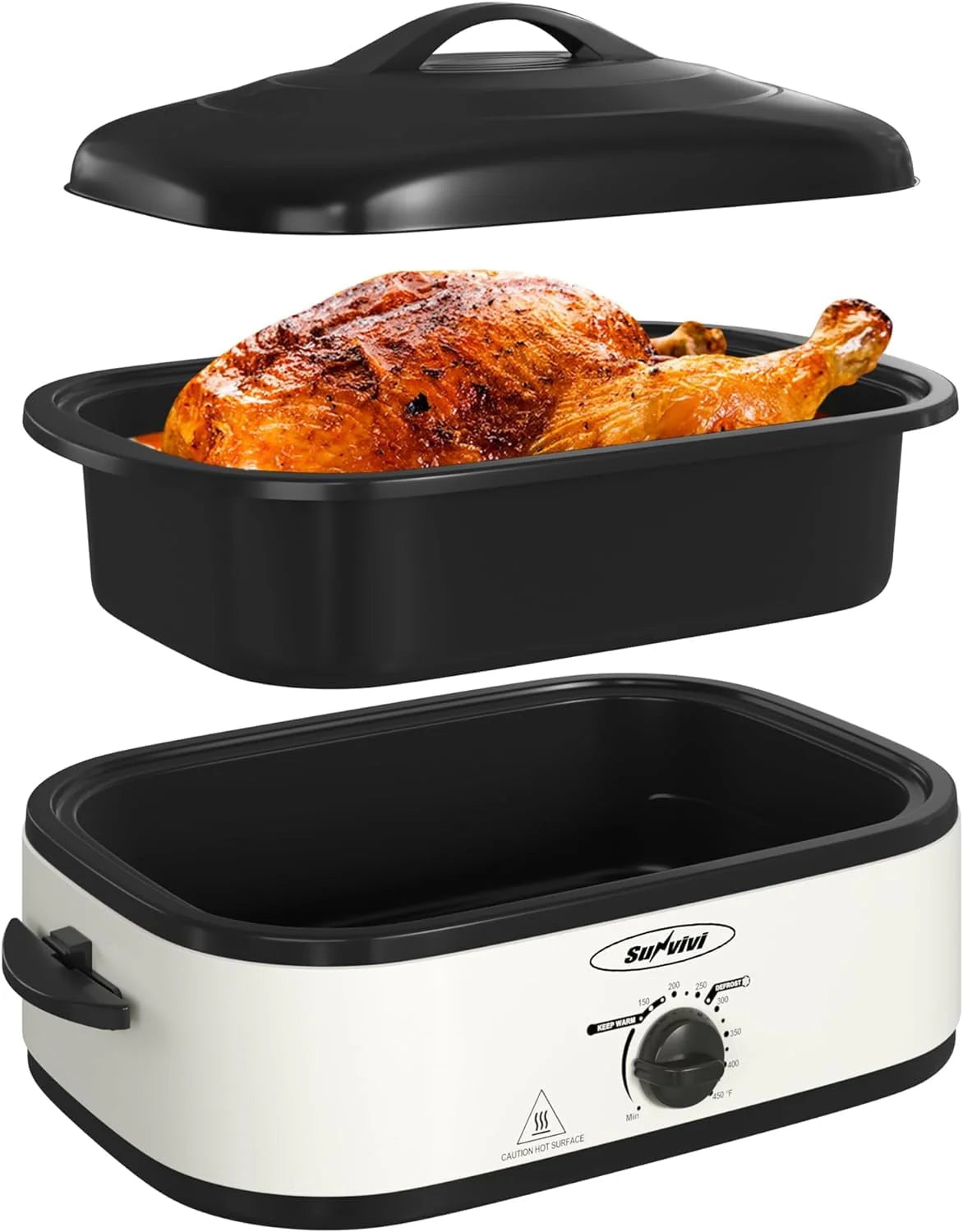 24 Quart Electric Roaster Oven with Glass Lid A60268