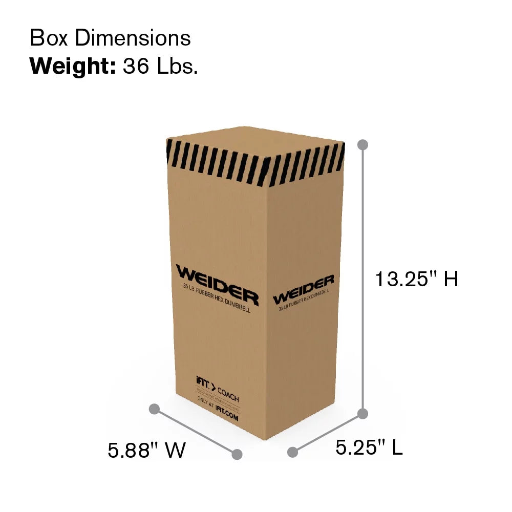 35lb Rubber Hex Dumbbell L967