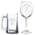 Cowboy Beer Mug and Cowgirl Wine Glass Set X112