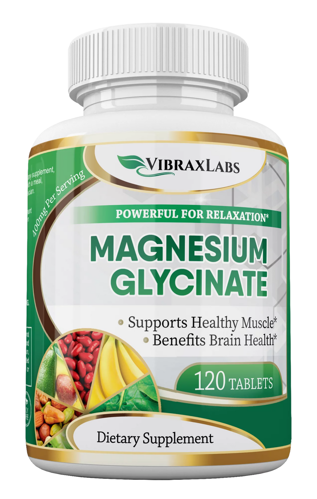 Magnesium Glycinate Supplement 400mg 120 Tablets I37114
