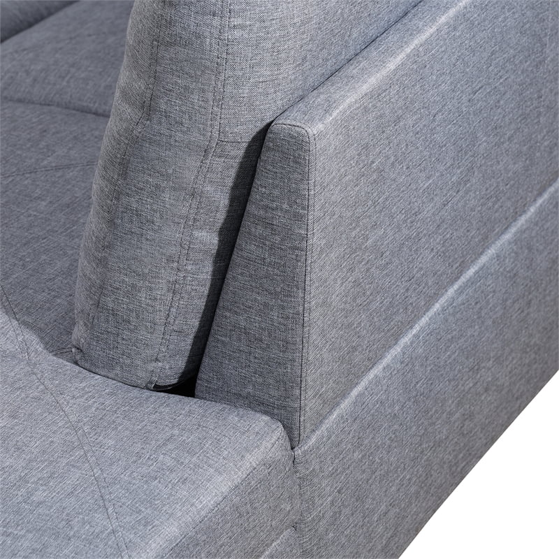 Microfiber Fabric Right Facing Sectional Grey A16534
