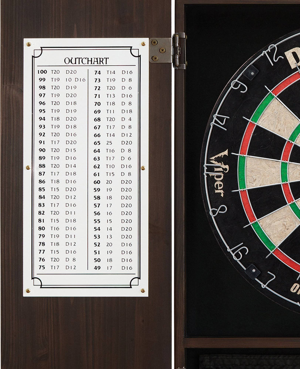 Solid Wood Cabinet & Sisal/Bristle Dartboard Set U737
