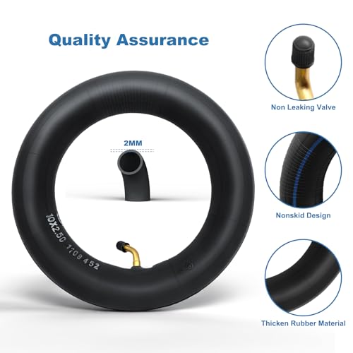 60/70-6.5 & 10x2.5 Pneumatic Scooter Tire and Tube Set of 4 G871585