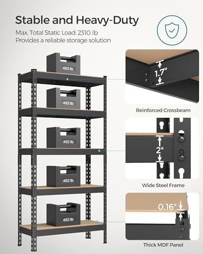 5-Tier Storage Shelves Set of 2 Black Y521