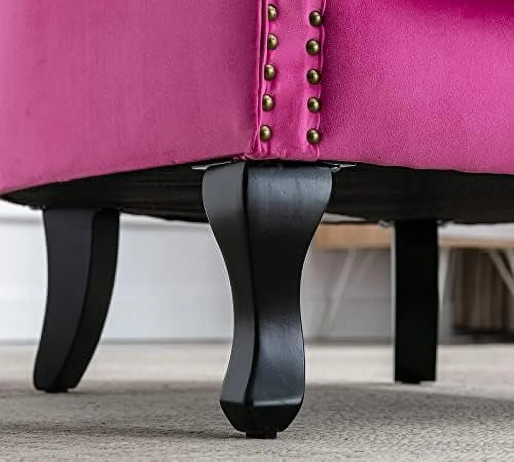 Velvet Hot Pink Upholstered Accent Chair E6099