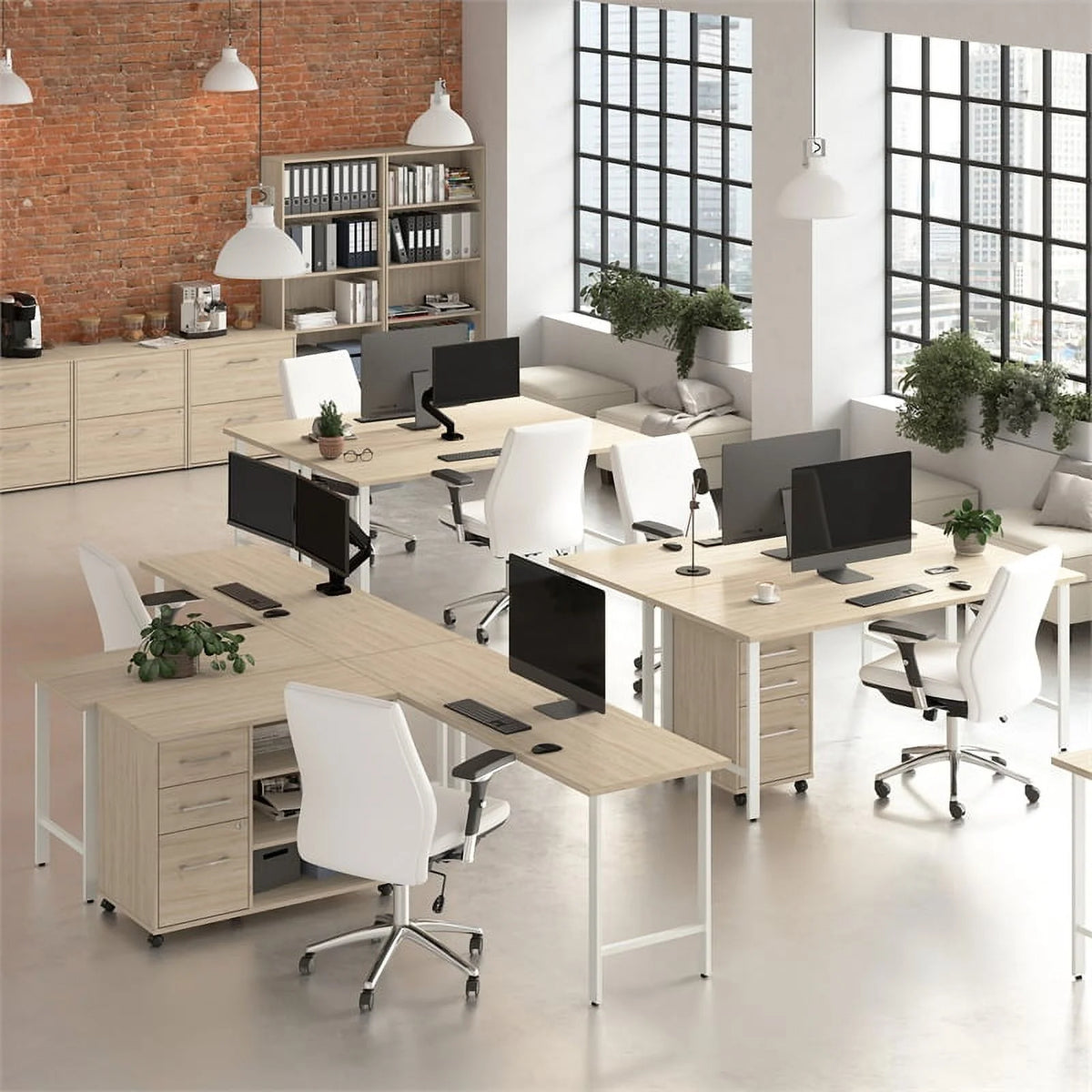 Engineered Wood Computer Desk with Metal Legs D584726